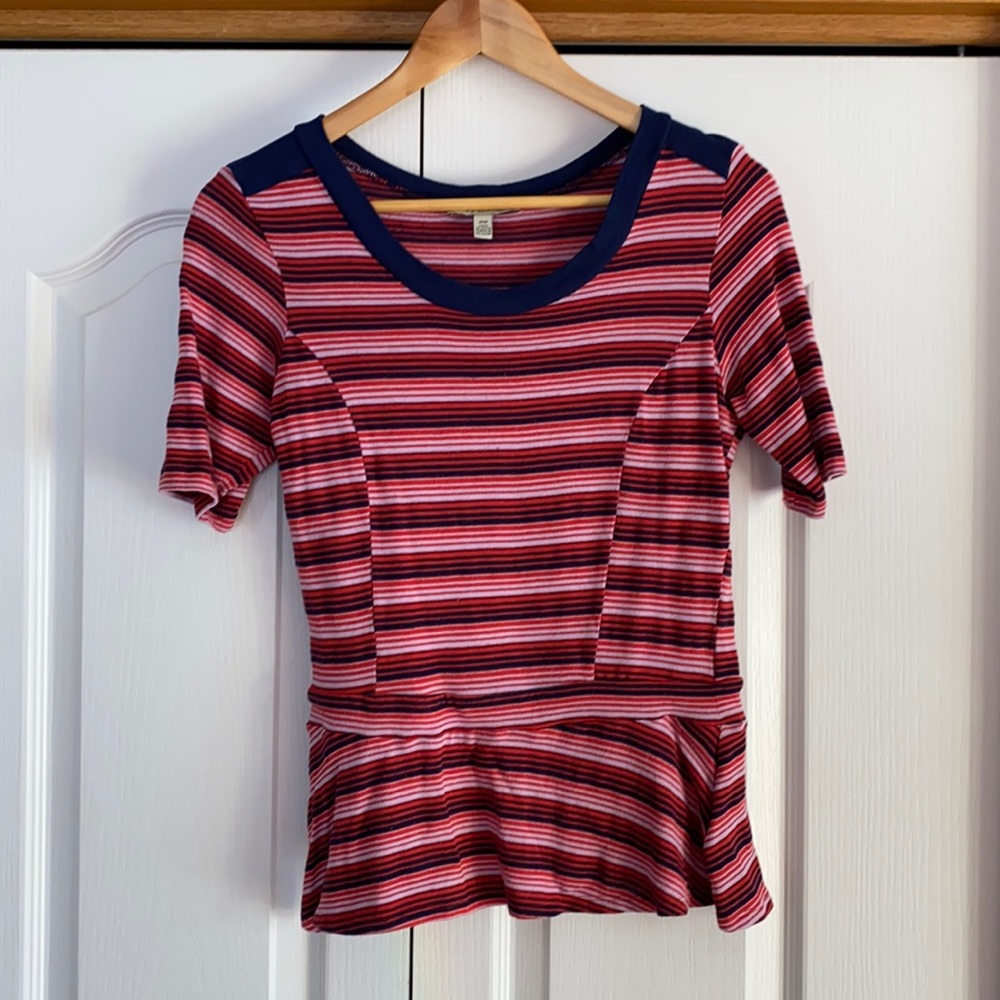 Anthropologie Peplum Striped Top
